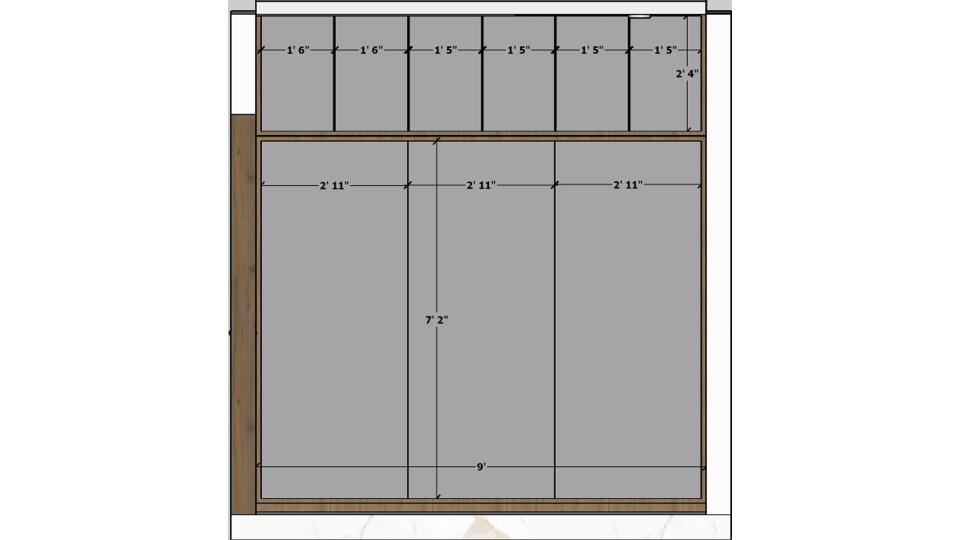 Bedroom 2 sliding wardrobe 2d dimensions