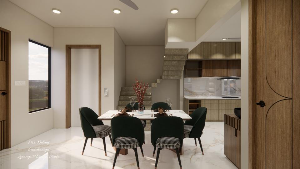 Dining area 6 seater table & design chair