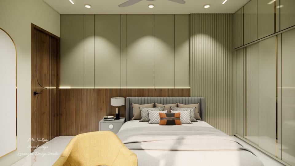 Kids Bedroom Showing headboard decorative wall, sliding wardrobe