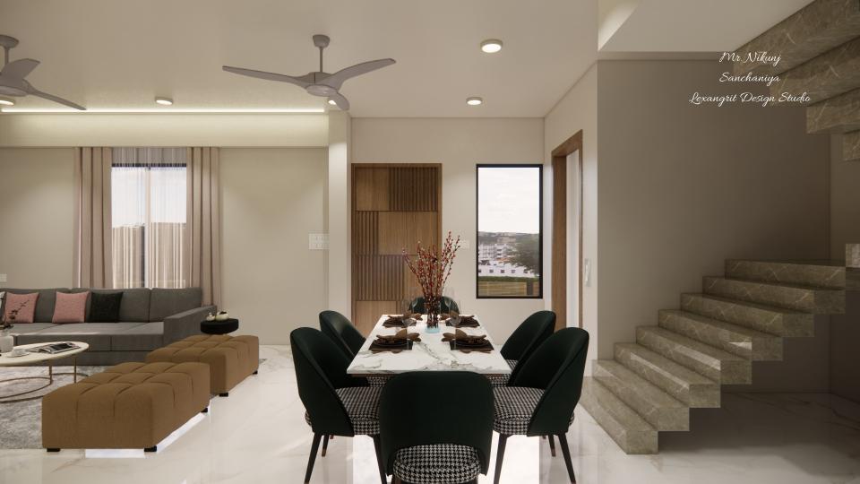 Living room and small dining area