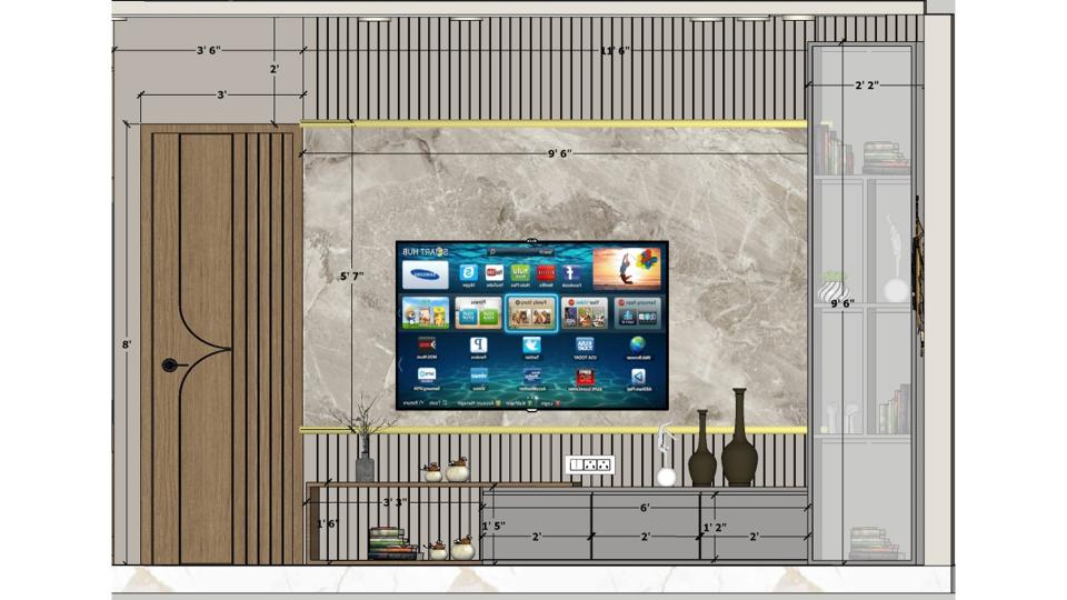 Living room ttv unit 2d dimensions