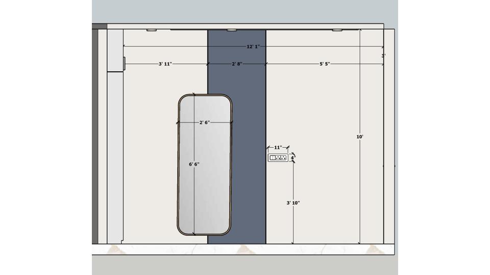 Master Bedroom dressing unit 2d dimensions