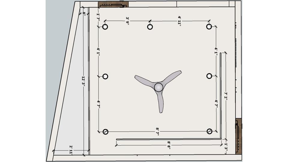 Master Bedroom false ceiling view 2d dimensions