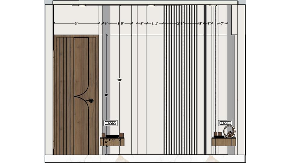 Master Bedroom headboard wall 2d dimensions