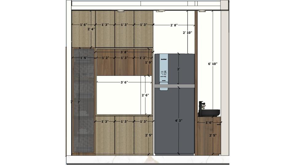 Modular kitchen storage 2d dimensions