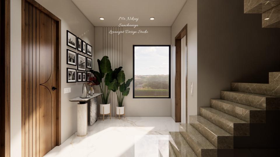 Passage another view and photo frame wall decoration design