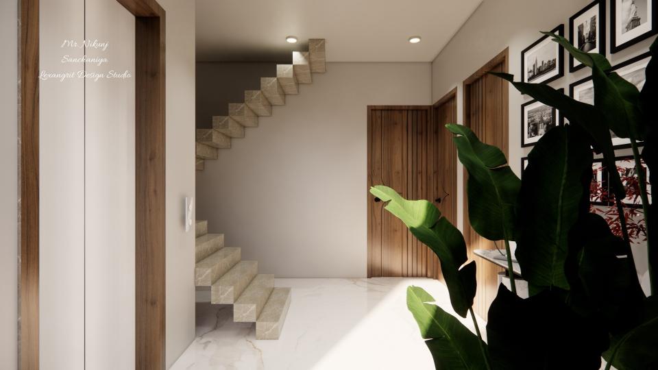 lift passage design with milimilist entrance design