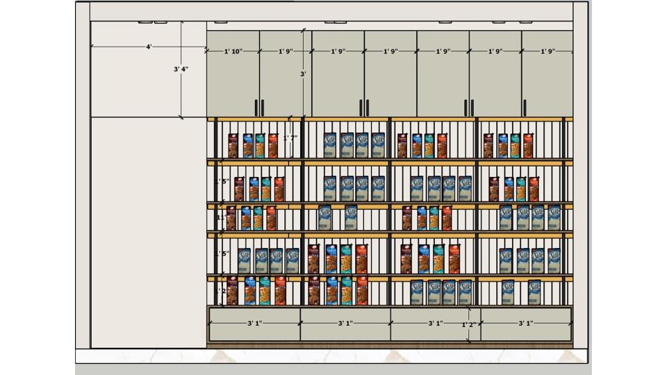 Shop storage view  2d dimensions