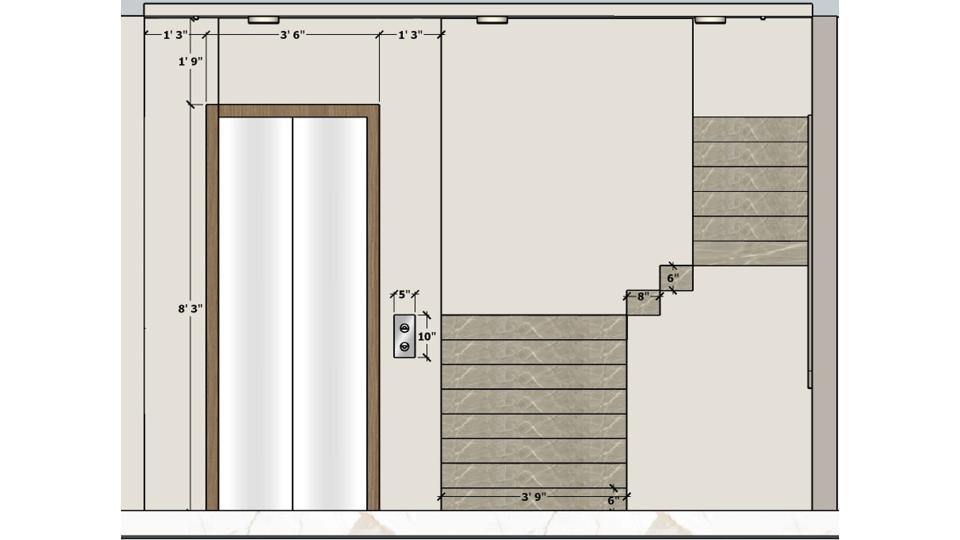 Stair and lift 2d dimensions