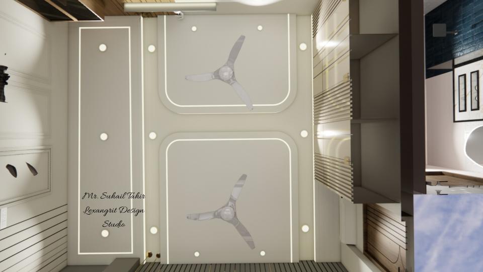 Luxurious master bedroom false ceiling view