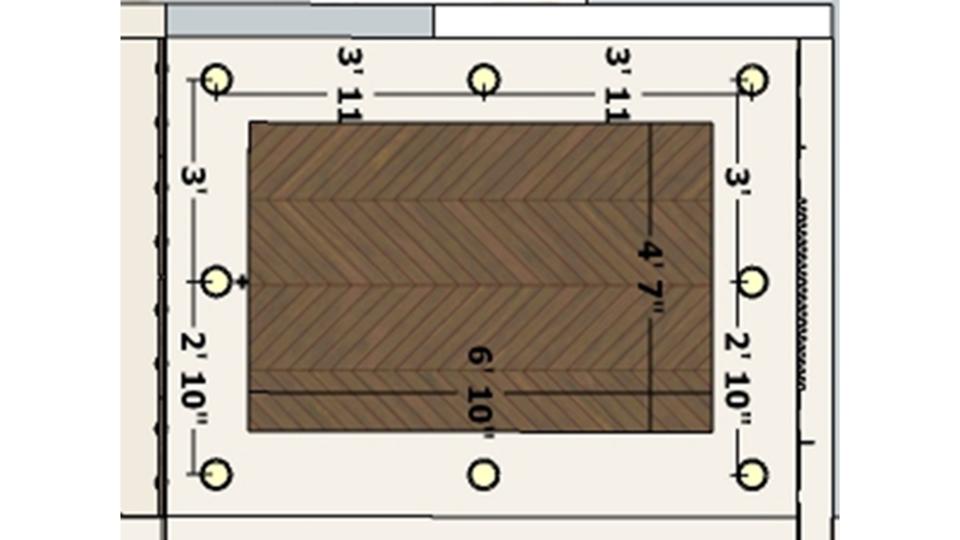 Dining area false ceiling view  2d view
