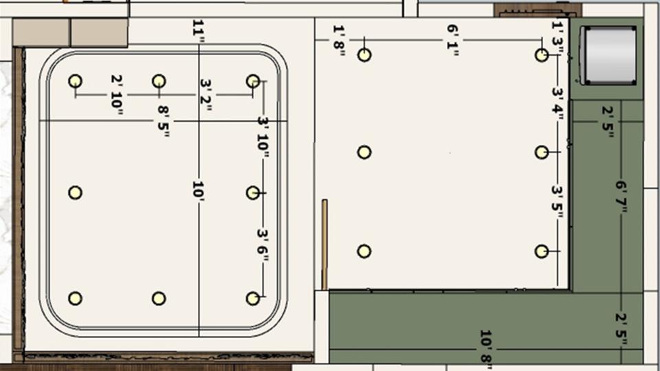 Living room false ceiling view 2d dimensions