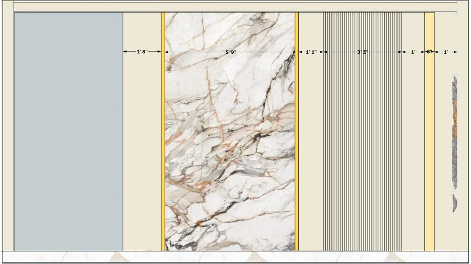 Living room  large & comfortable seating area front of center table and decorative wall , decorative items  2d dimensions