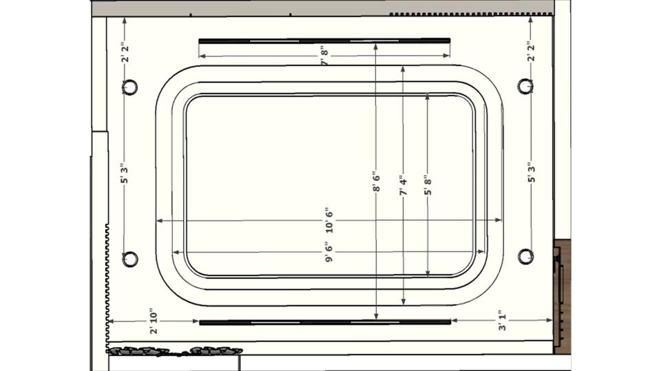 master bed room false ceiling view  2d dimensions