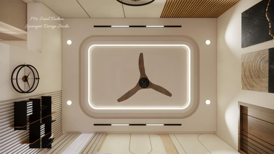 master bed room faslse ceiling view  2d dimensions