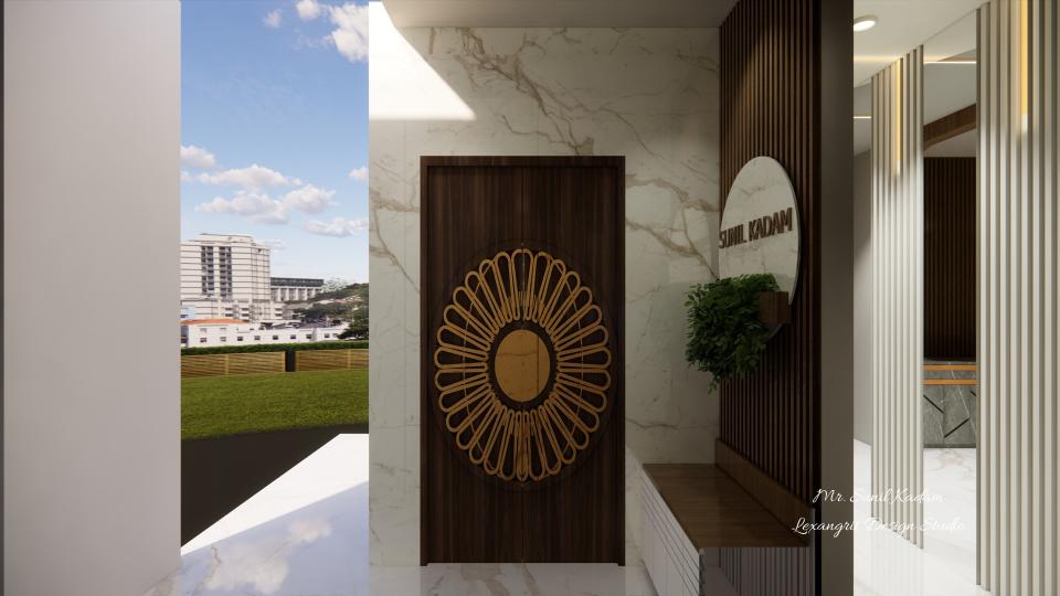 Out side view and safety doorScan and open get 360 view