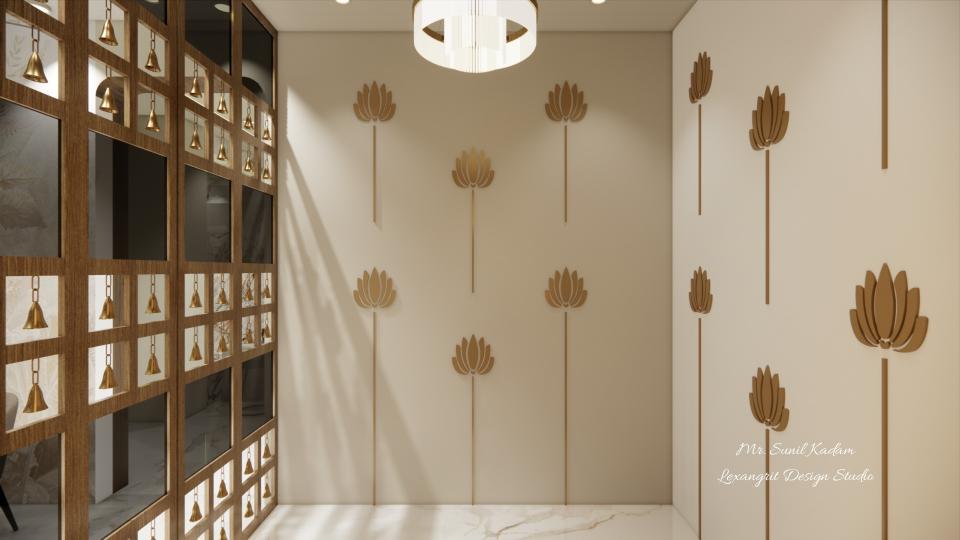 Puja room decorative 3d wall design