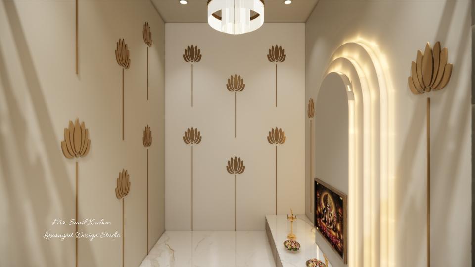 Puja room decorative whole  wall 3d design
