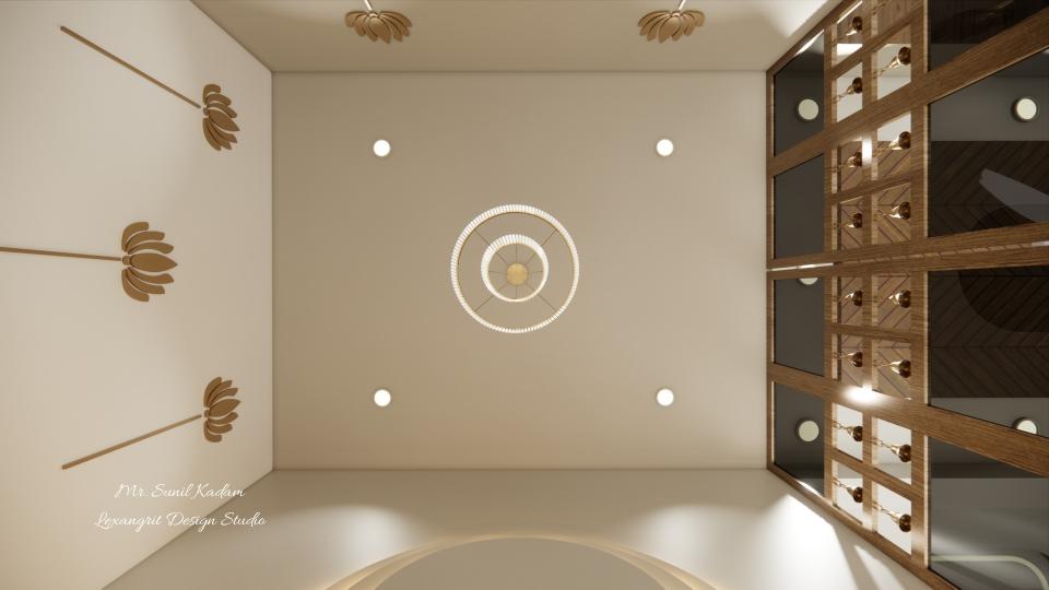 Puja room false ceiling view