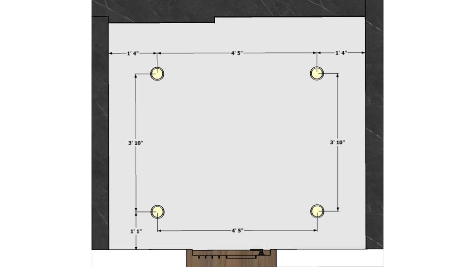 Toilet false ceiling view  2d dimensions
