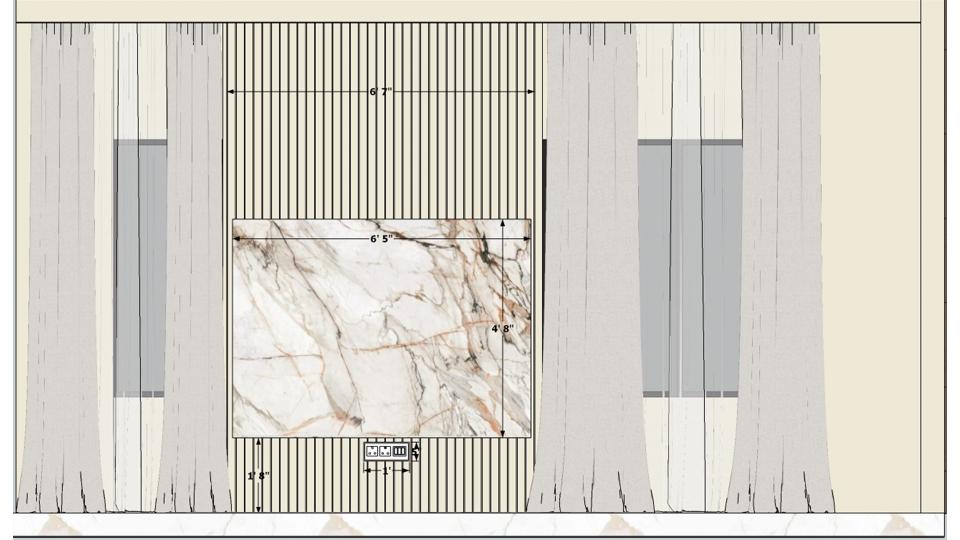 Tv unit wall 2d dimensions