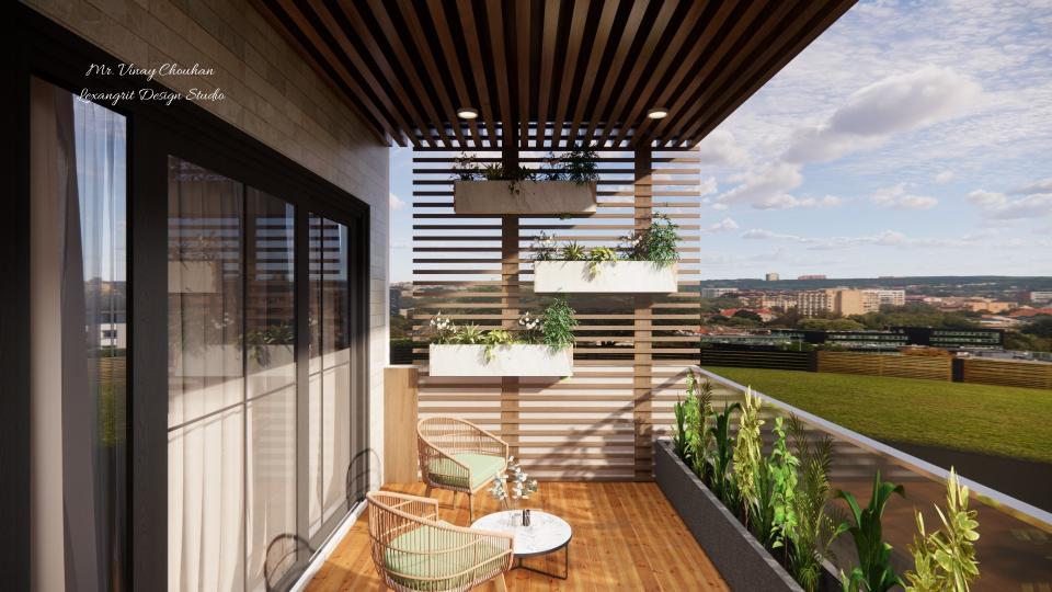 Balcony seating area & some greenery plantation another view