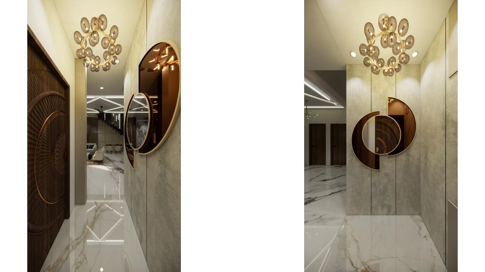 Entrance view with decorative mirror