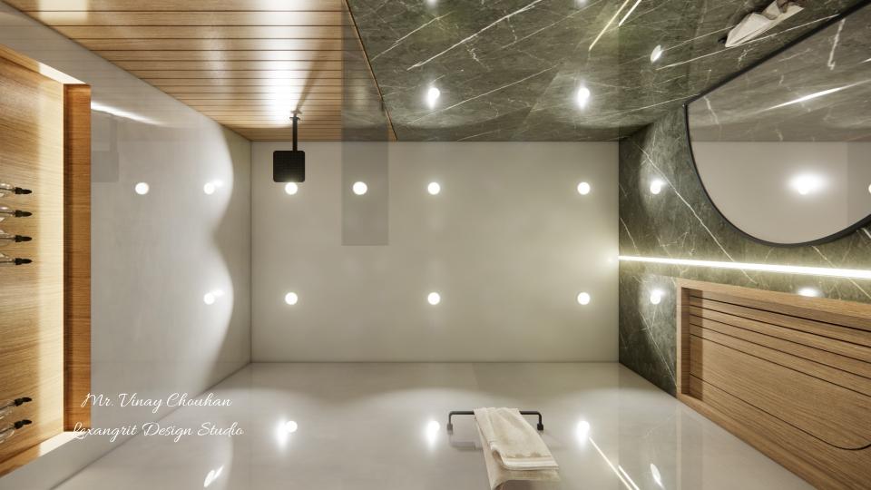 First floor bathroom false ceiling view