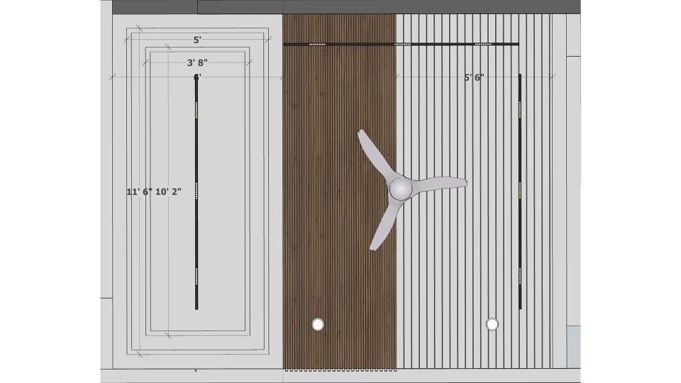 Master bedroom false ceiling view 2d dimensions