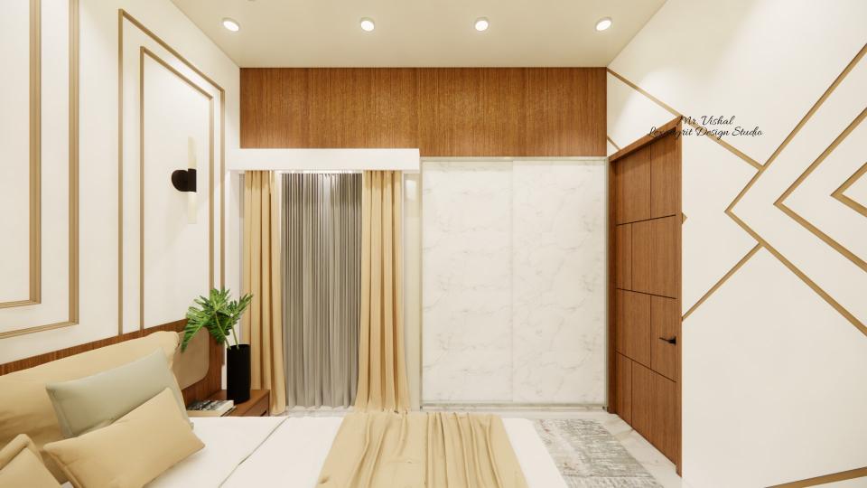Image of the master bedroom highlighting a spacious wardrobe with sliding door