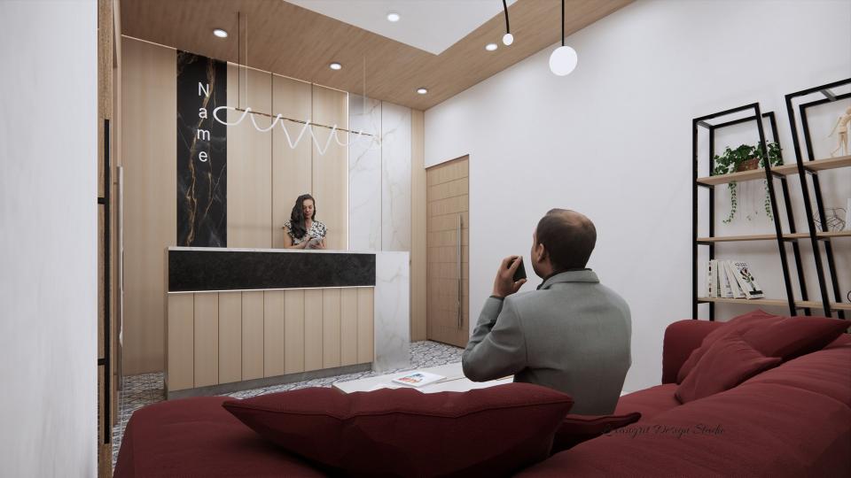 Real estate office reception and waiting lounge design