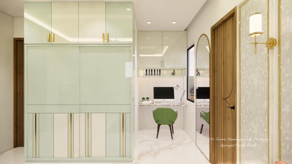 wardrobe and study unit with book shelves