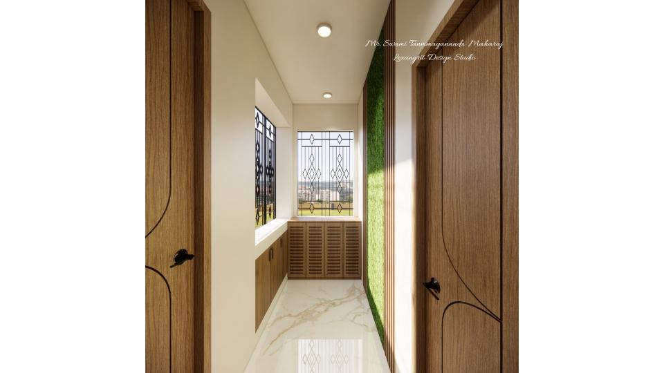 Corridor after entrance to passage view