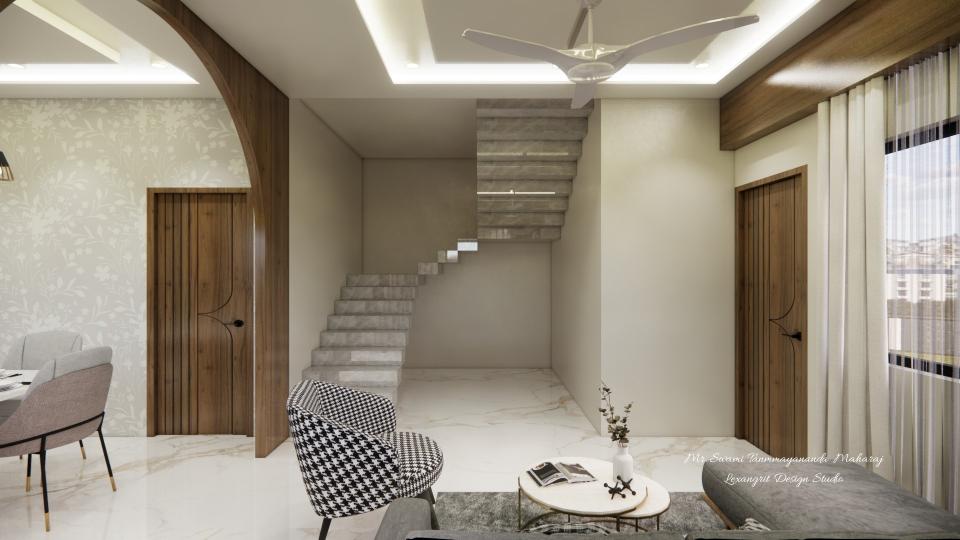 Living Room seating area to stair case view