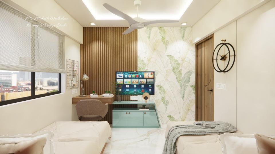 Bedroom tv decorative tv unit front view