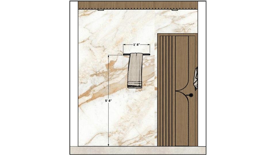 Entrance door view  2d dimensions