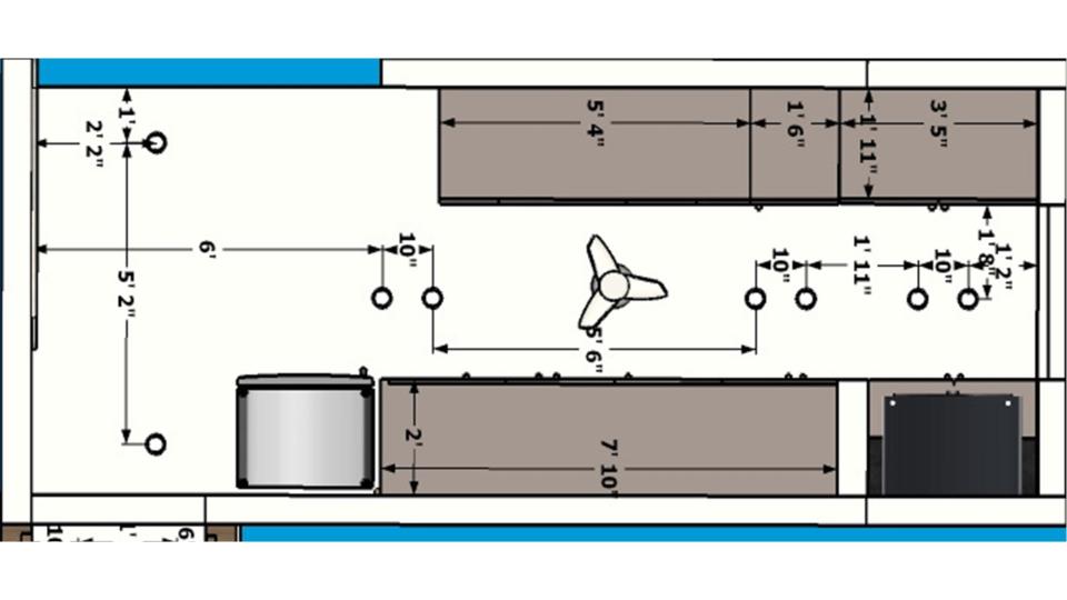 Kitchen view 2D dimension