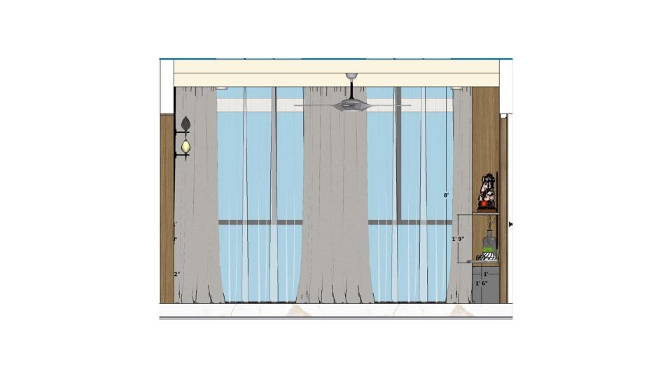 Living room Entrance all view 2d dimension