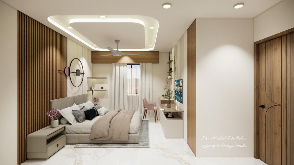 Master bed room small study table ,tv unit & some paneling