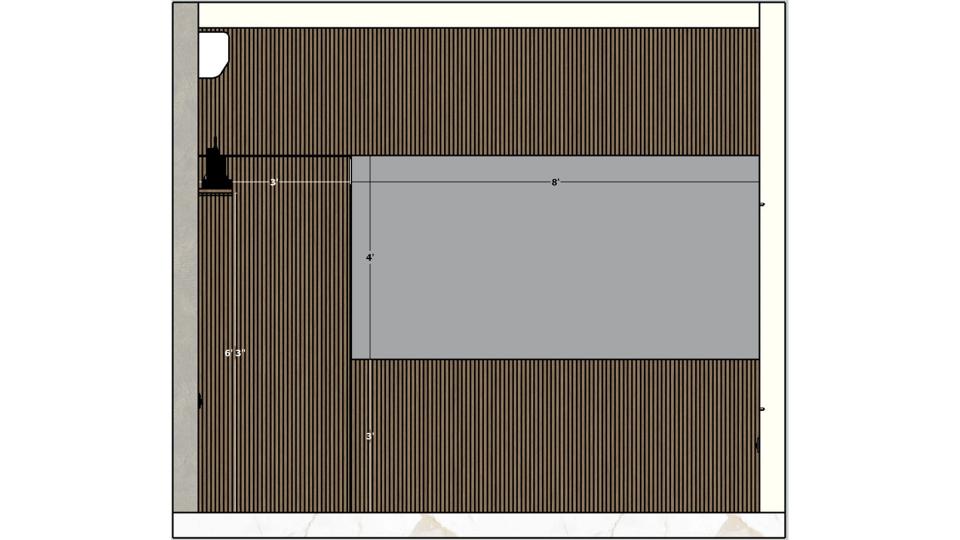 Wall Panelling 2d design with dimensions