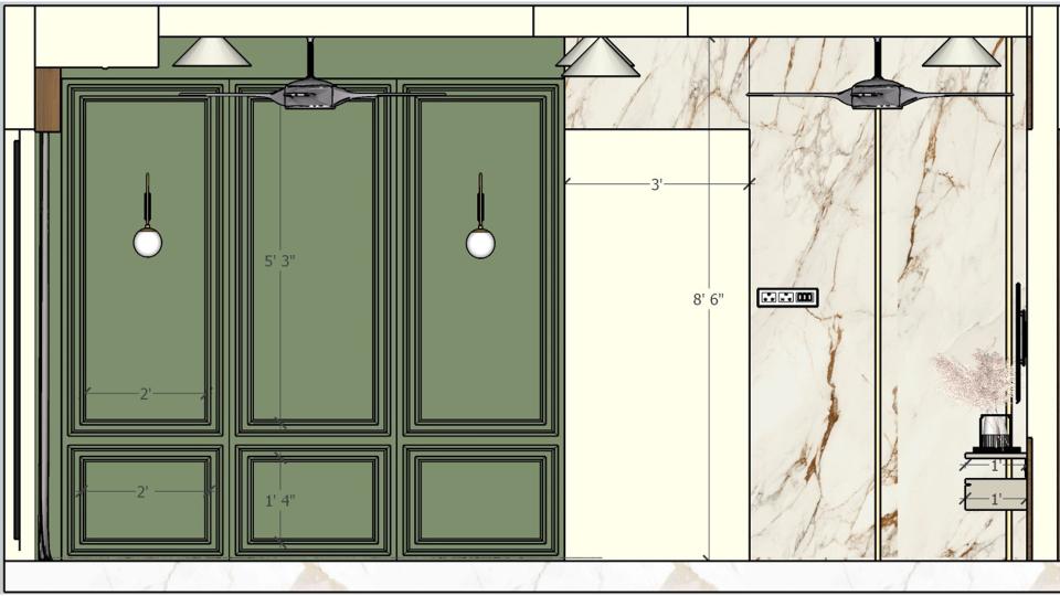 Dark green wall design