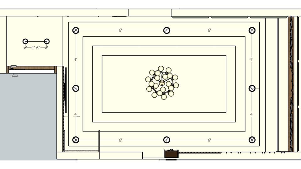 Living room false ceiling design  working drawings 2D