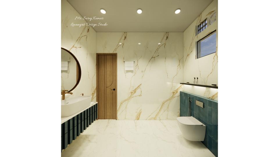 Bathroom entrance door view and wc area