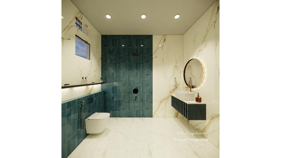 Bathroom entrance door view and wc area , vanity unit