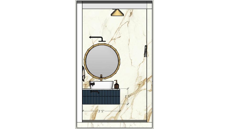 Bathroom vanity unit 2d dimension