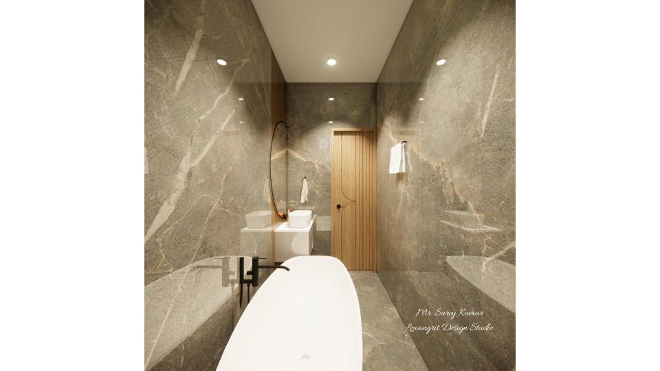 Bedroom room attach bathroom entrance view