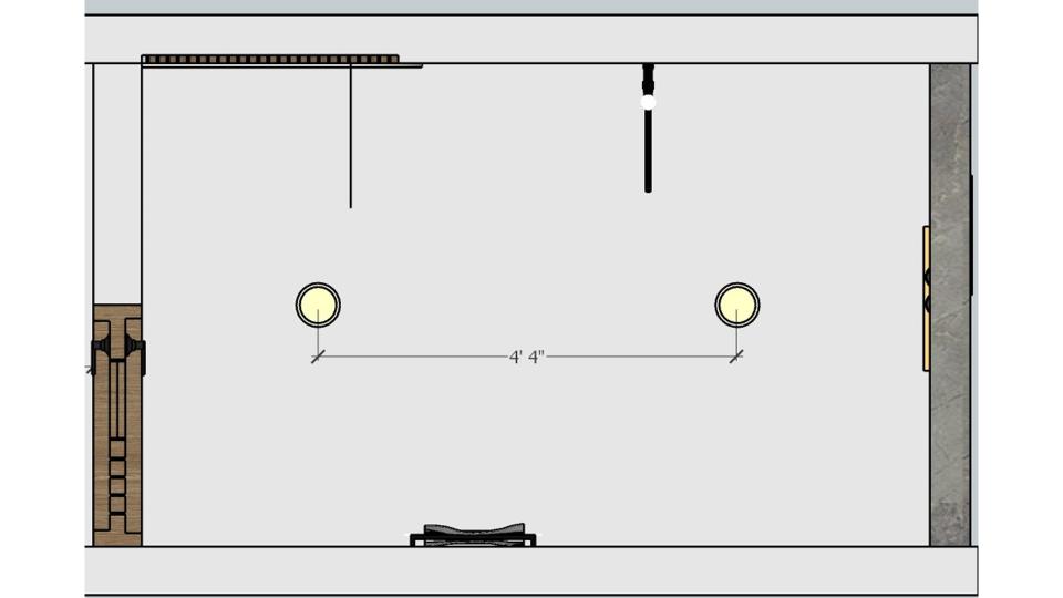 Bedroom room attach bathroom fasle ceiling view  2d dimension