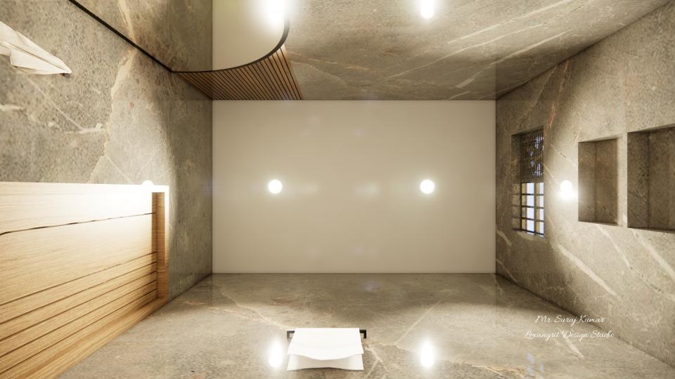 Bedroom room attach bathroom fasle ceiling view