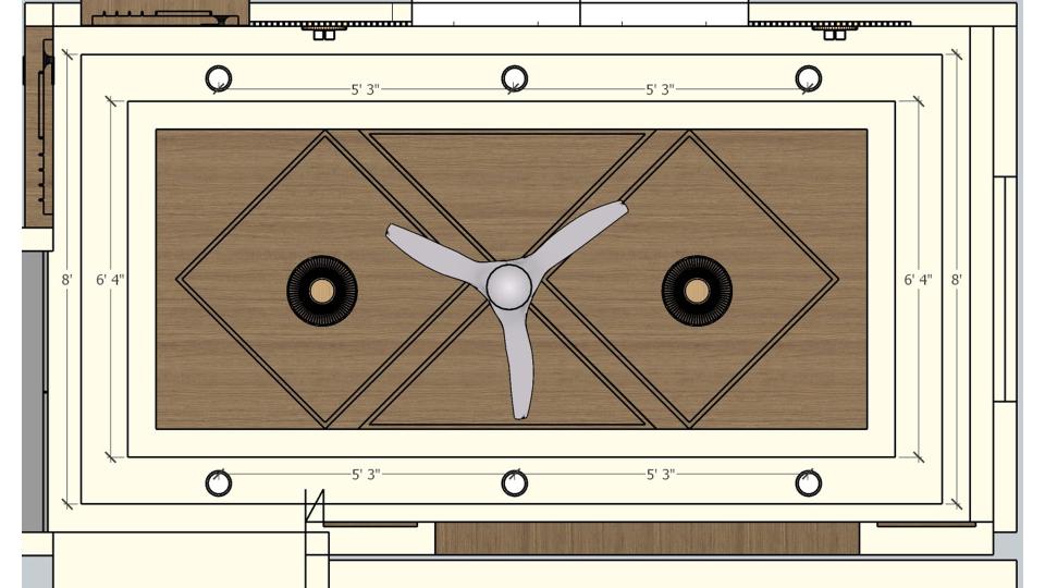 Dining area false ceiling view 2d dimensions