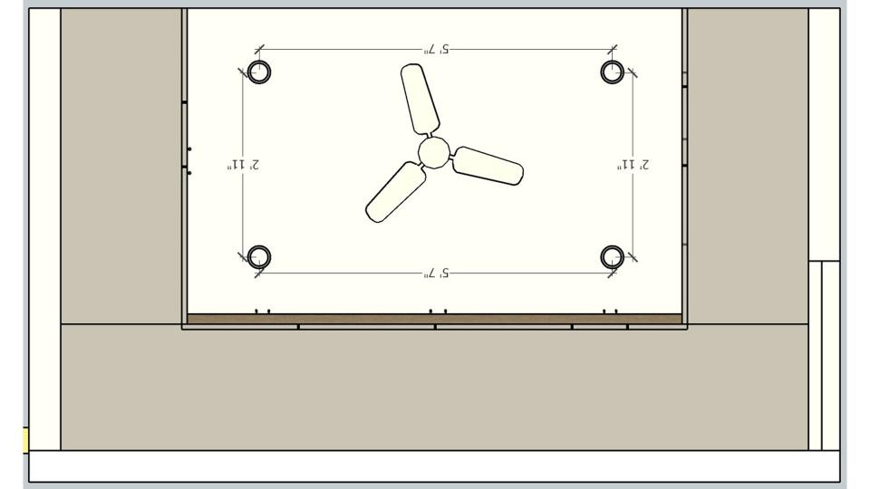 Kitchen false ceiling view 2D dimension